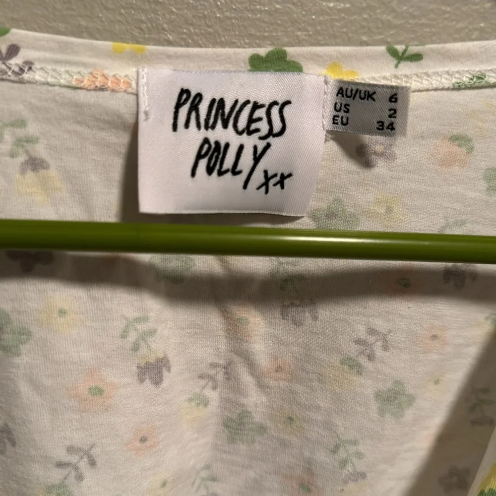 Princess Poly Floral Olly Tie Front Crop Top Size 2 - Picture 5 of 6